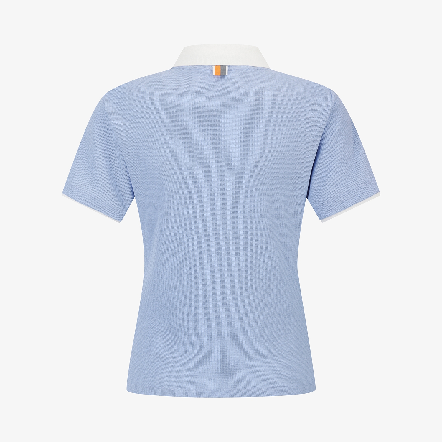 Waffle Texture Contrast Collar T-Shirt_BL