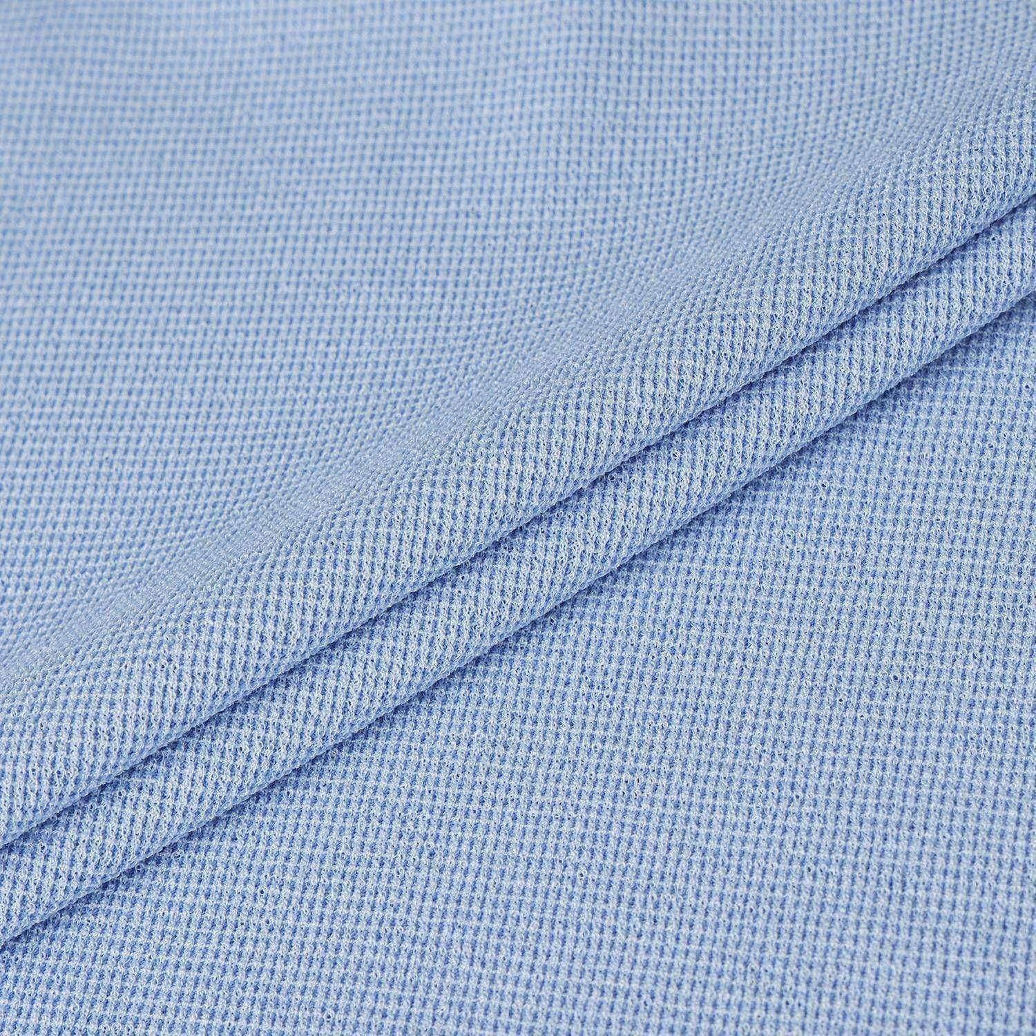 Waffle Texture Contrast Collar T-Shirt_BL
