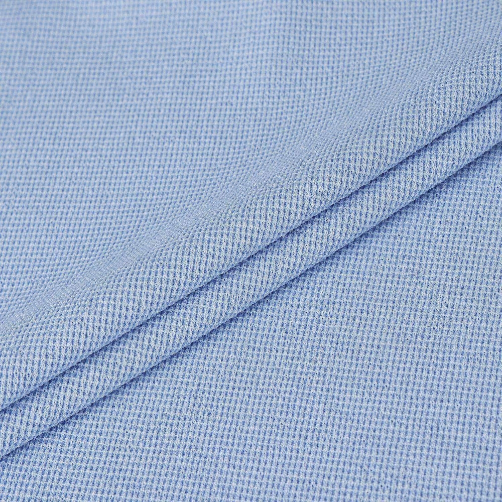 Waffle Texture Contrast Collar T-Shirt_BL