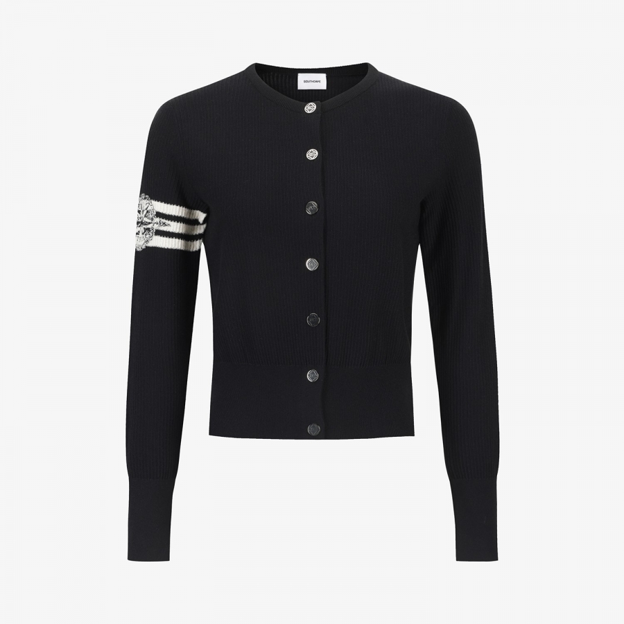 Southcross Round-Neck Knit Cardigan_BK