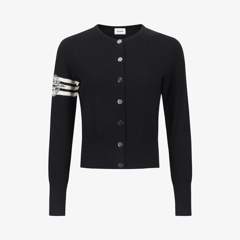 Southcross Round-Neck Knit Cardigan_BK
