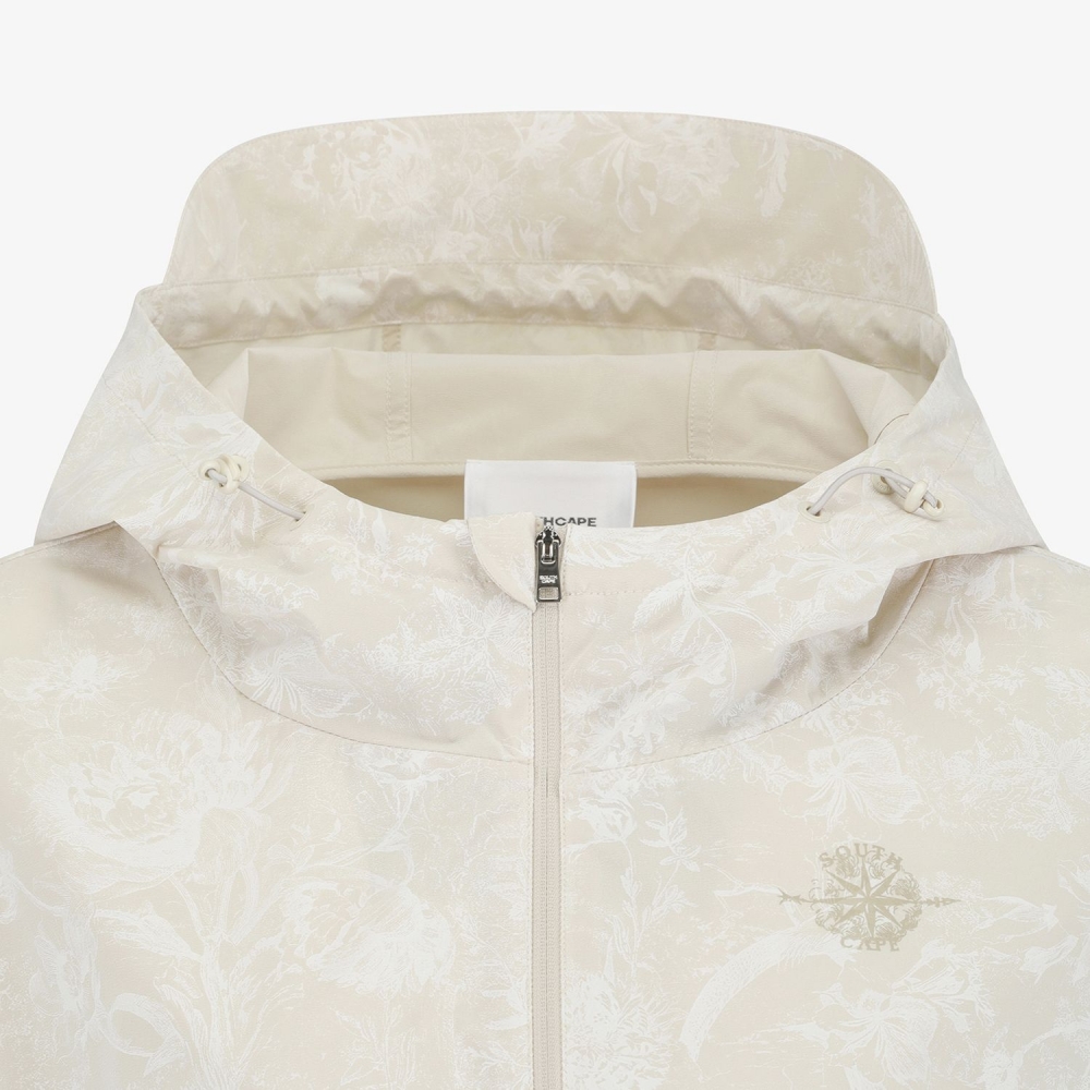 Blossom Pattern Hooded Zip-Up Jumper_LE