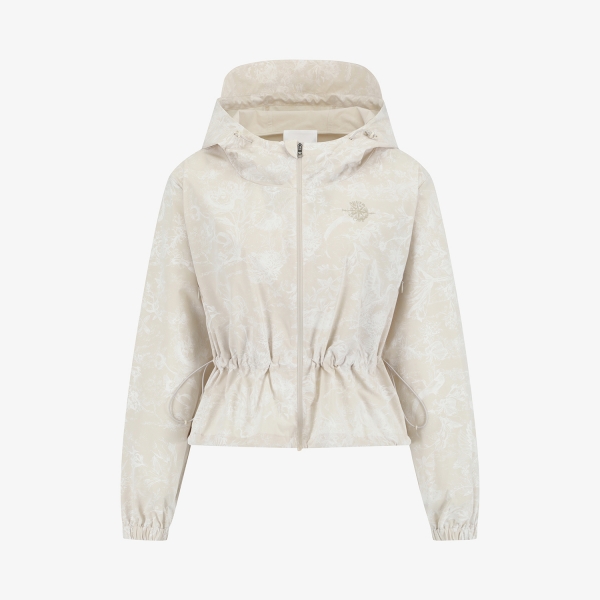 Blossom Pattern Hooded Zip-Up Jumper_LE