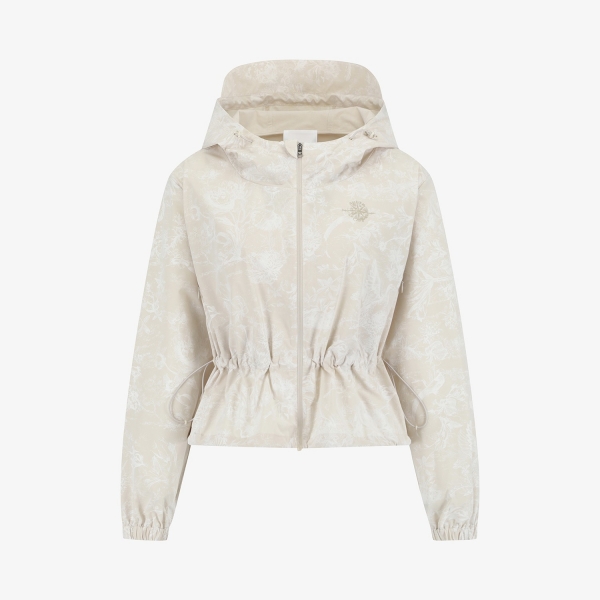 Blossom Pattern Hooded Zip-Up Jumper_LE