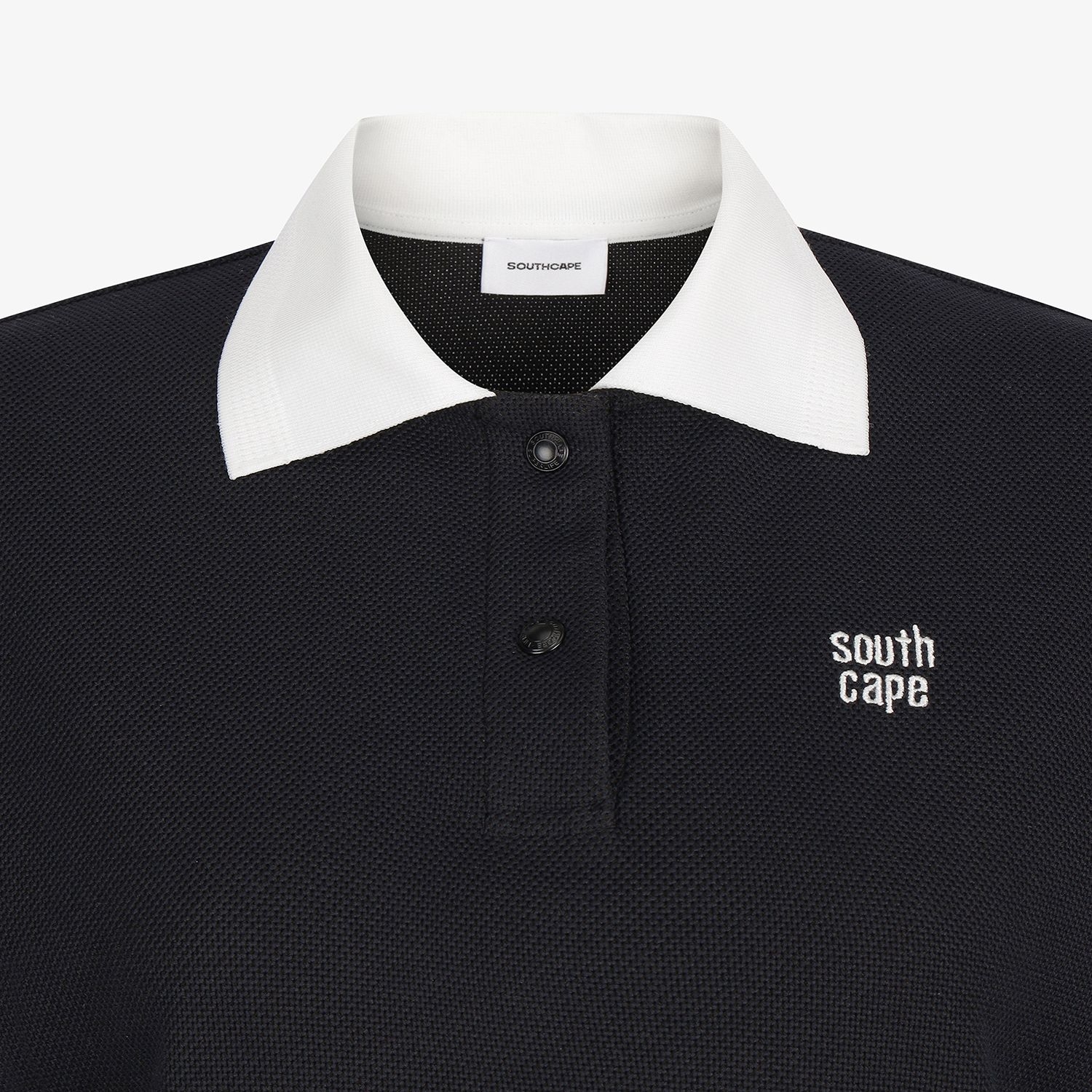 Color-Block Collar Piqu&eacute; Polo Shirt_BK