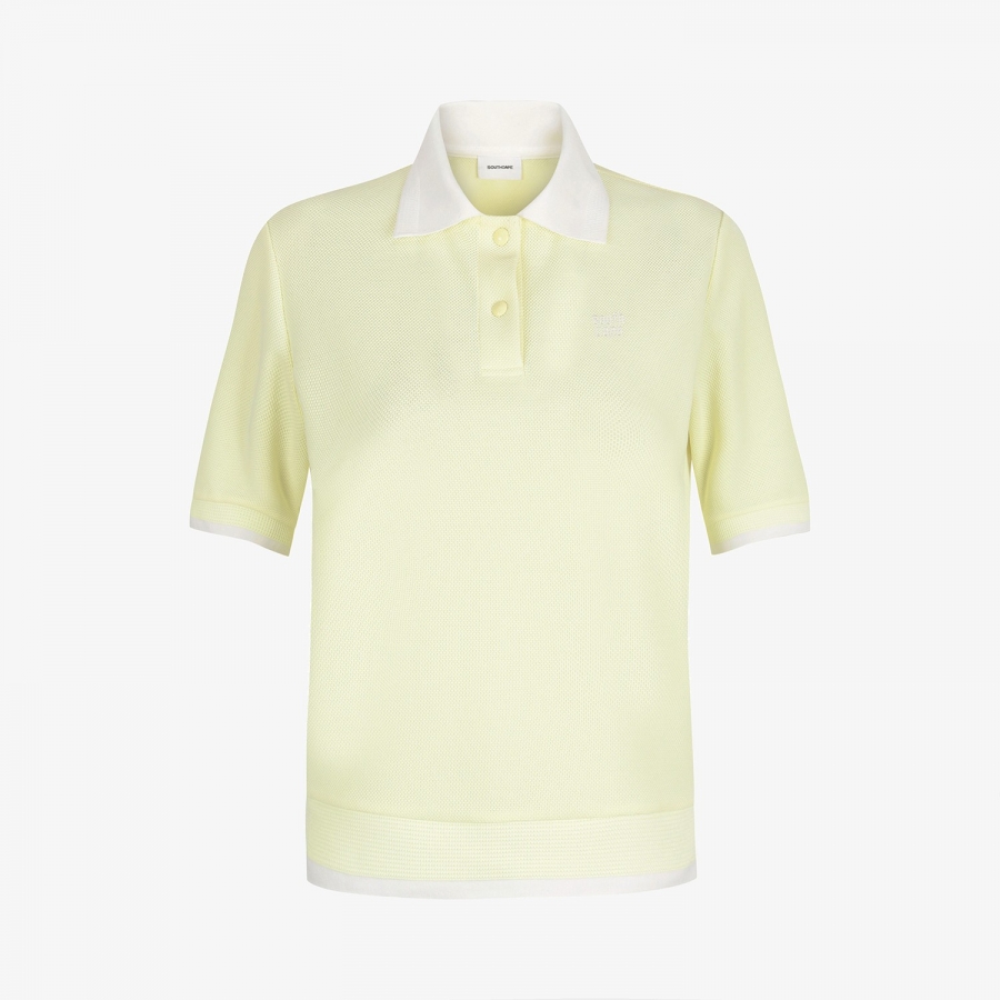 Color-Block Collar Piqu&eacute; Polo Shirt_LY