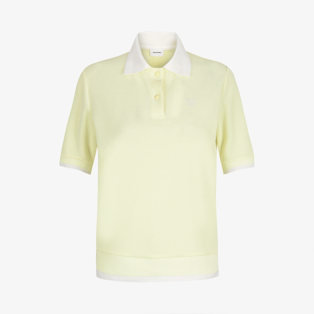 Color-Block Collar Piqu&eacute; Polo Shirt_LY