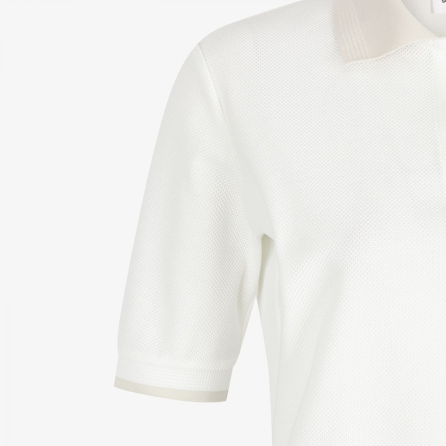 Color-Block Collar Piqu&eacute; Polo Shirt_WT