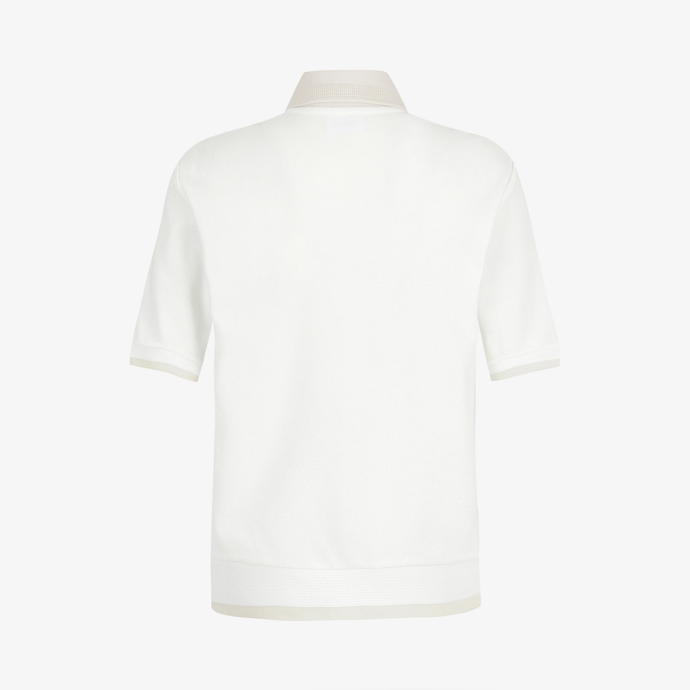 Color-Block Collar Piqu&eacute; Polo Shirt_WT