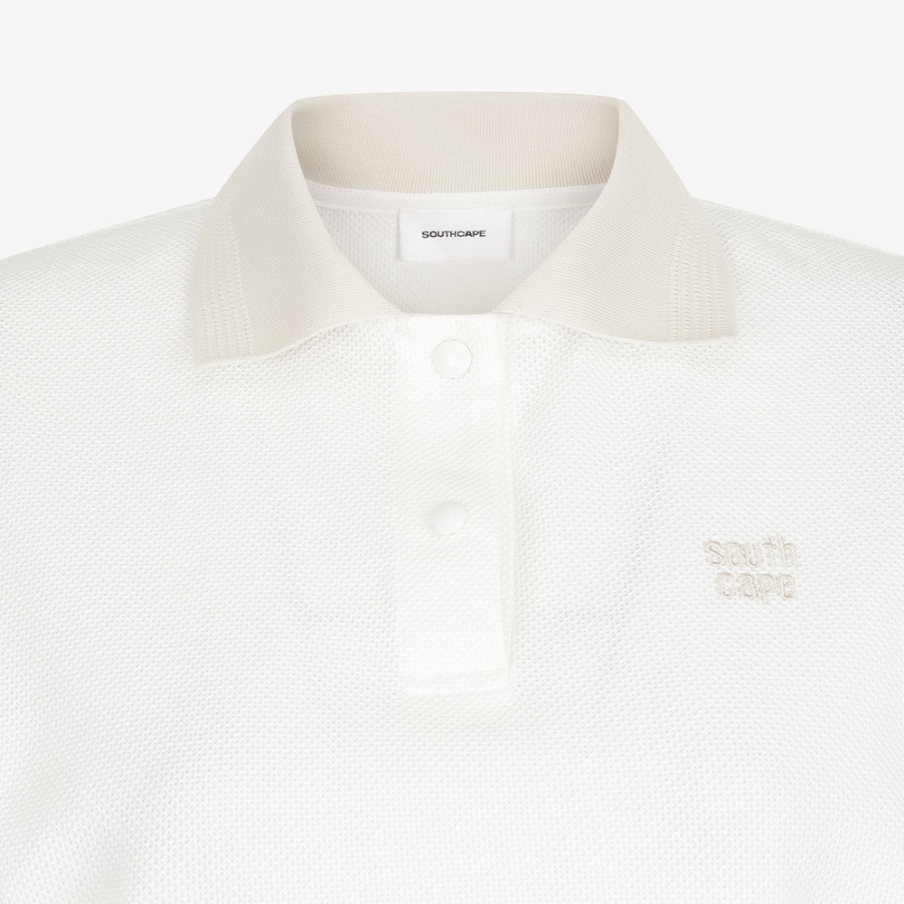 Color-Block Collar Piqu&eacute; Polo Shirt_WT