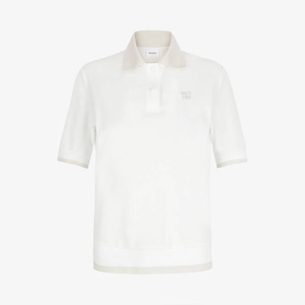 Color-Block Collar Piqu&eacute; Polo Shirt_WT