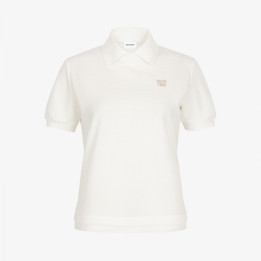 Waffle-Texture Collar T-Shirt_IV