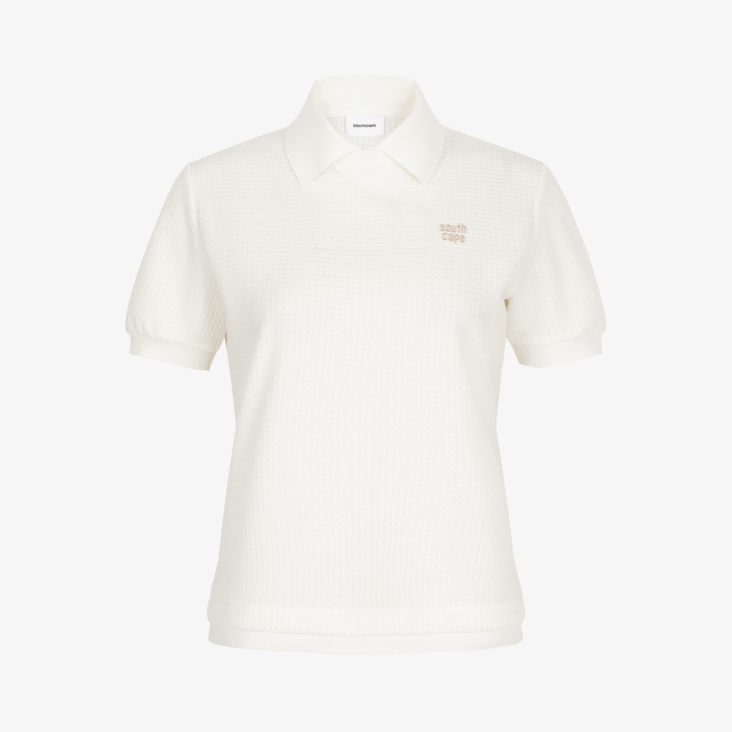 Waffle-Texture Collar T-Shirt_IV