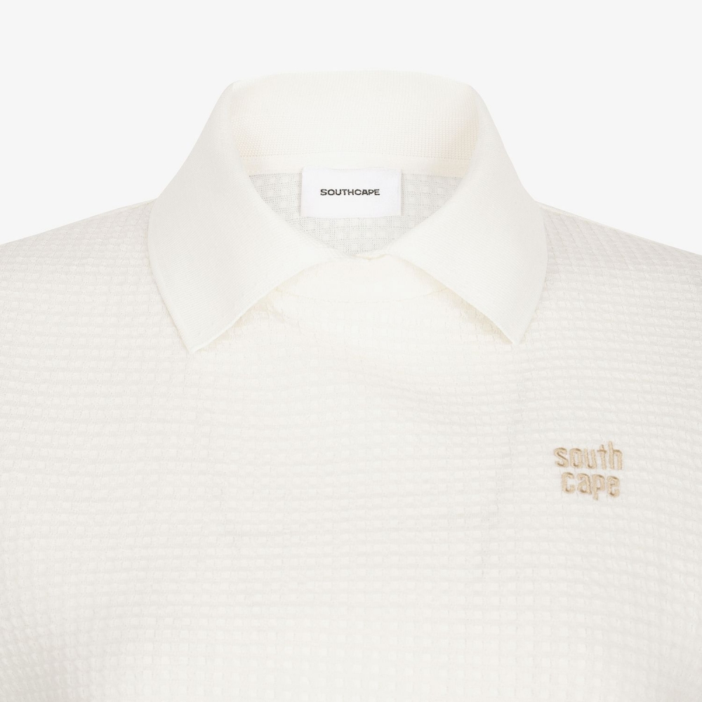 Waffle-Texture Collar T-Shirt_IV