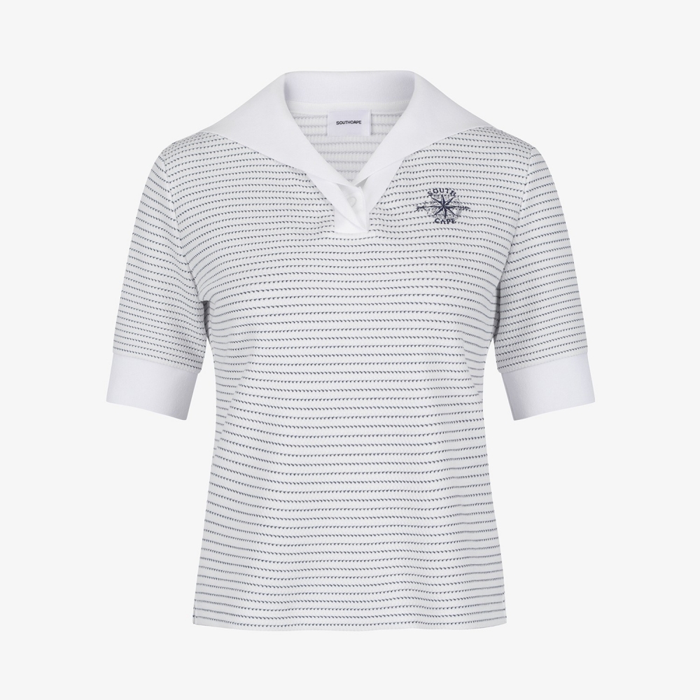 Southcross Stripe Sailor Collar T-Shirt_NA