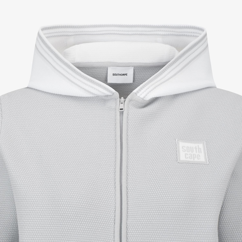Contrast Logo Hooded Knit Cardigan_LG