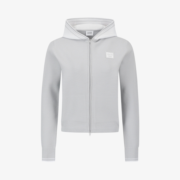 Contrast Logo Hooded Knit Cardigan_LG