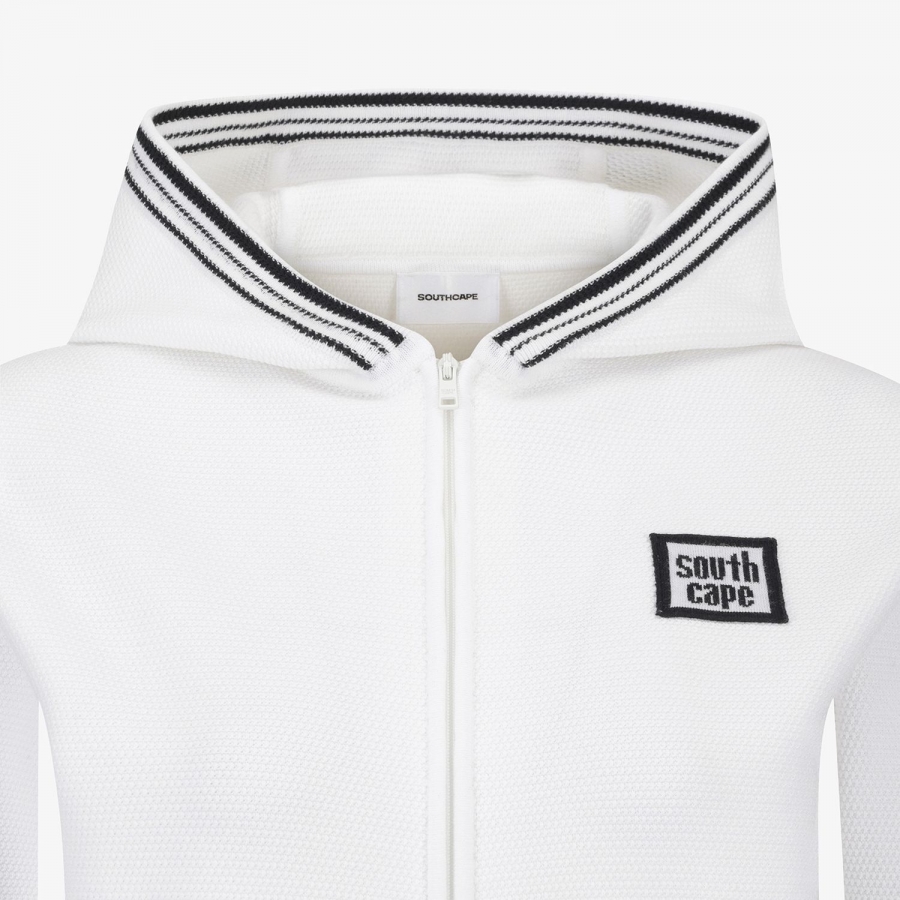 Contrast Logo Hooded Knit Cardigan_WT