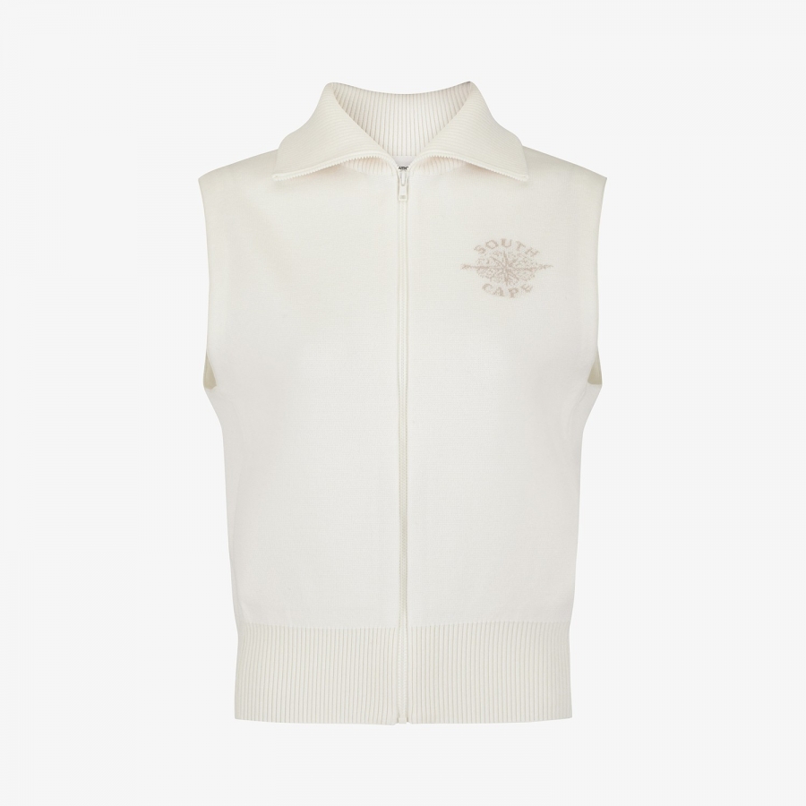 Southcross Wool Half-Neck Zip-Up Knit Vest_IV