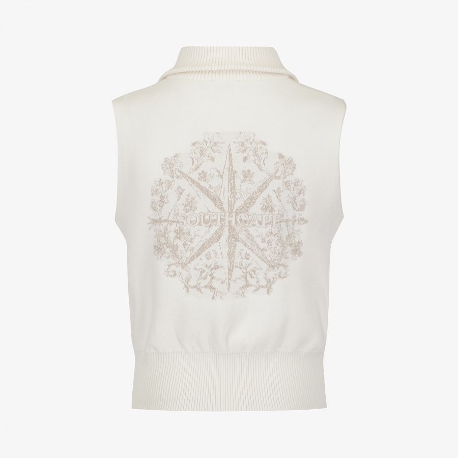 Southcross Wool Half-Neck Zip-Up Knit Vest_IV