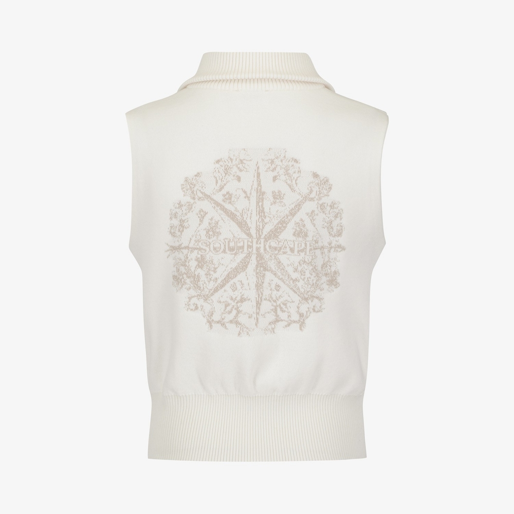 Southcross Wool Half-Neck Zip-Up Knit Vest_IV