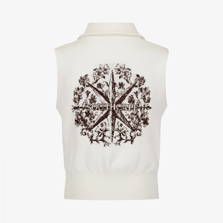Southcross Wool Half-Neck Zip-Up Knit Vest_WT