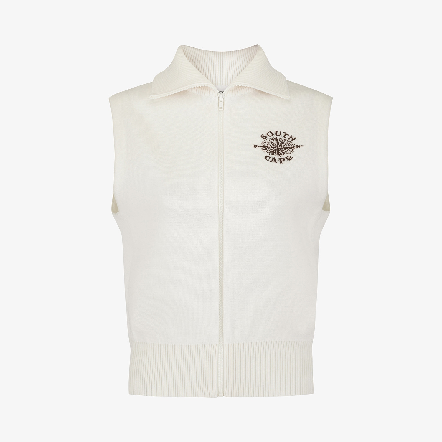 Southcross Wool Half-Neck Zip-Up Knit Vest_WT