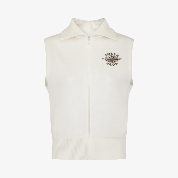 Southcross Wool Half-Neck Zip-Up Knit Vest_WT