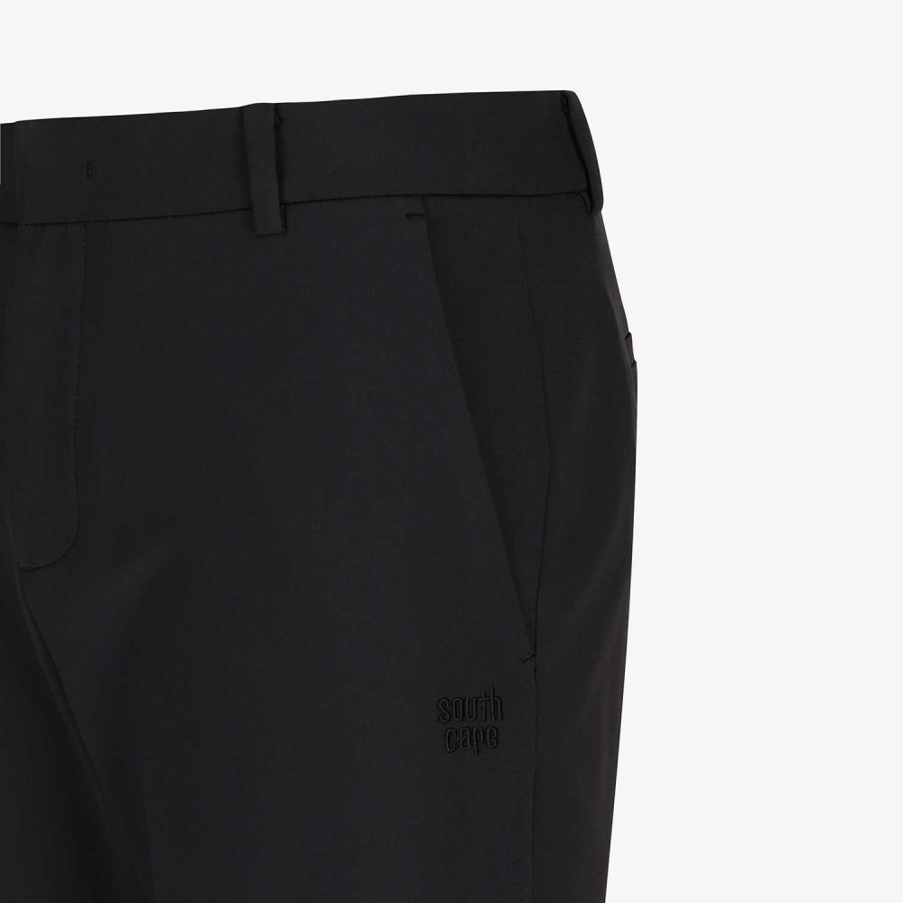 Logo-Band Wide Pants_BK