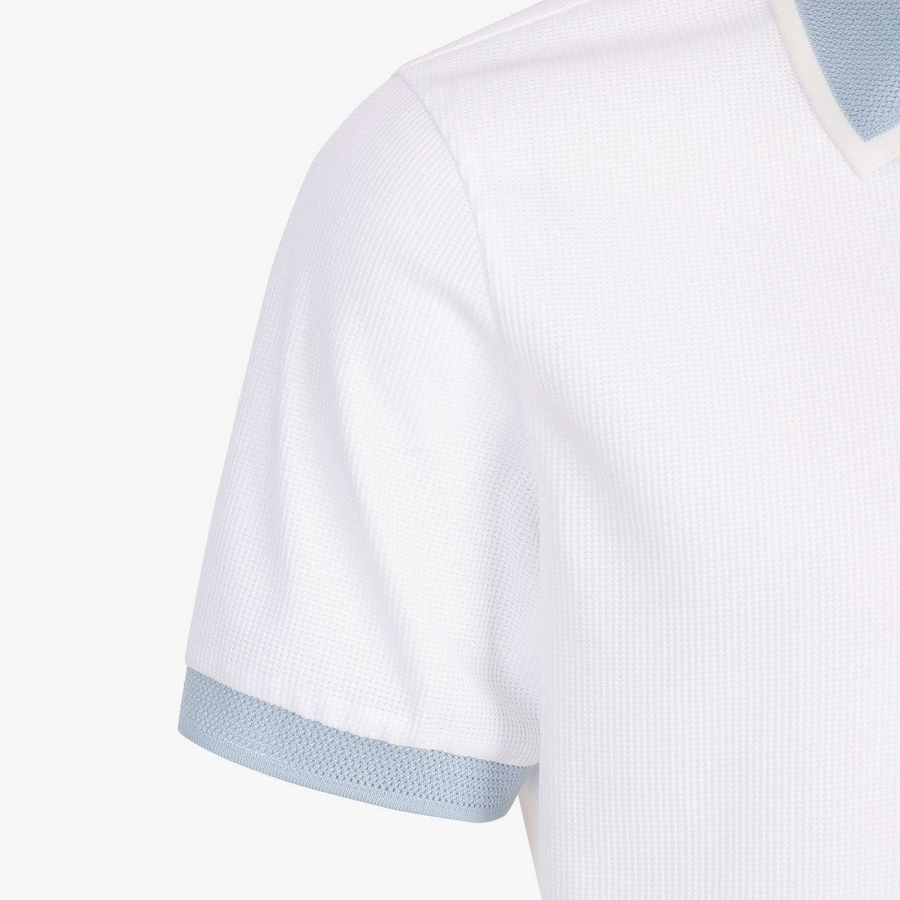 Contrast Collar Half-Zip Polo Shirt_IC