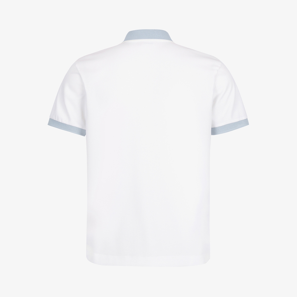 Contrast Collar Half-Zip Polo Shirt_IC