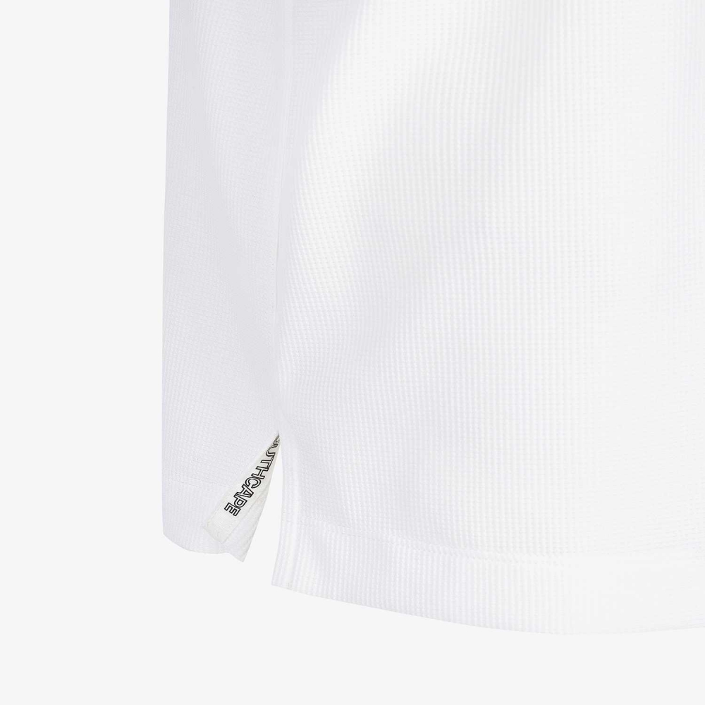 Contrast Collar Half-Zip Polo Shirt_IC