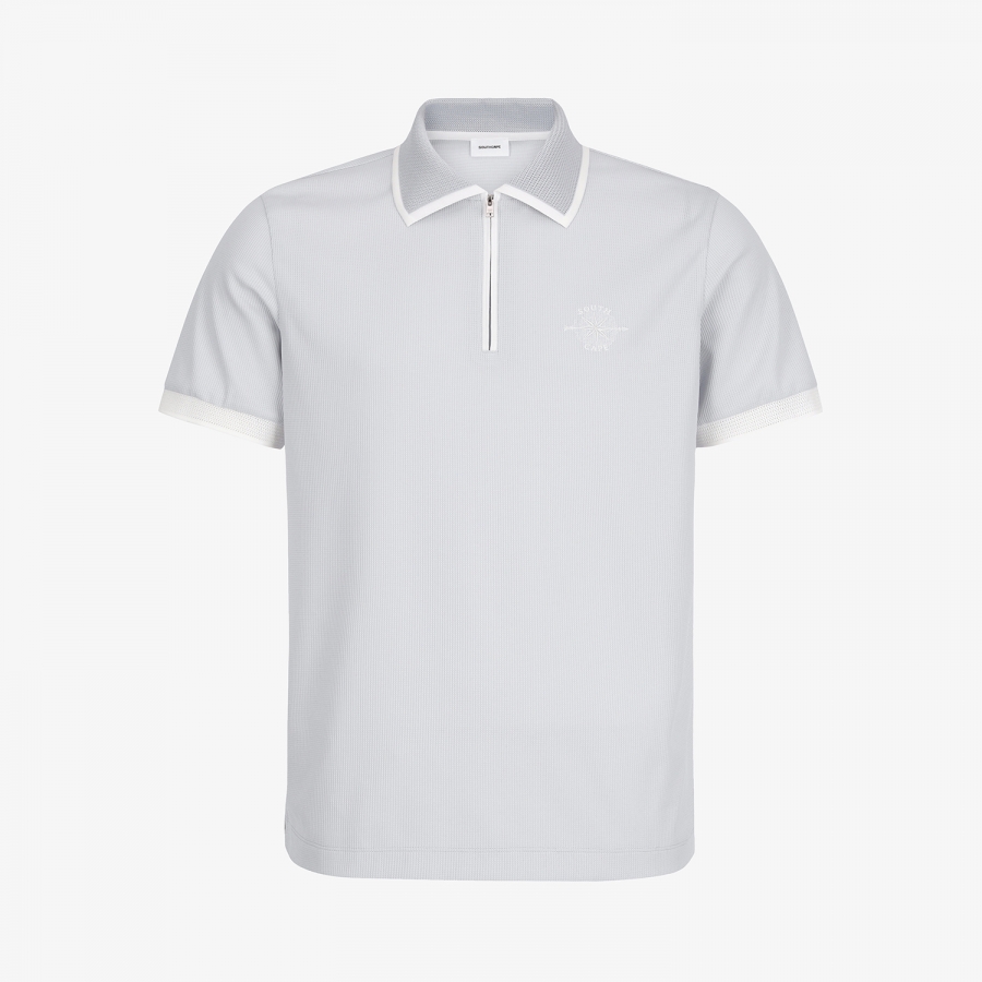 Contrast Collar Half-Zip Polo Shirt_LG