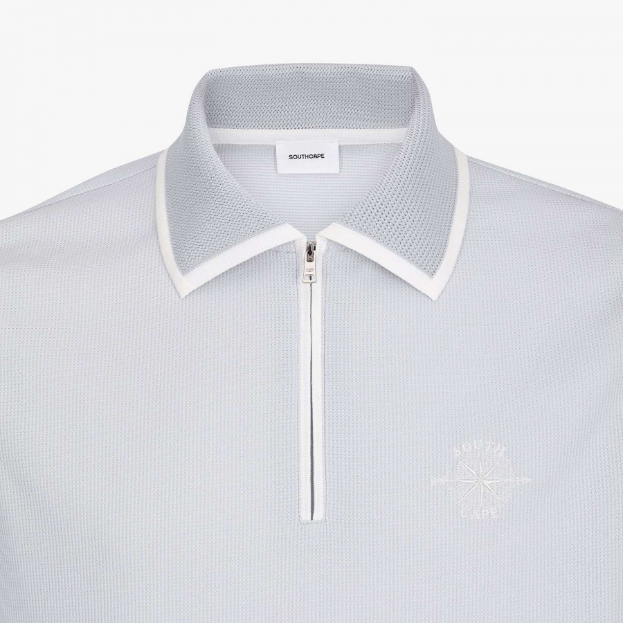 Contrast Collar Half-Zip Polo Shirt_LG