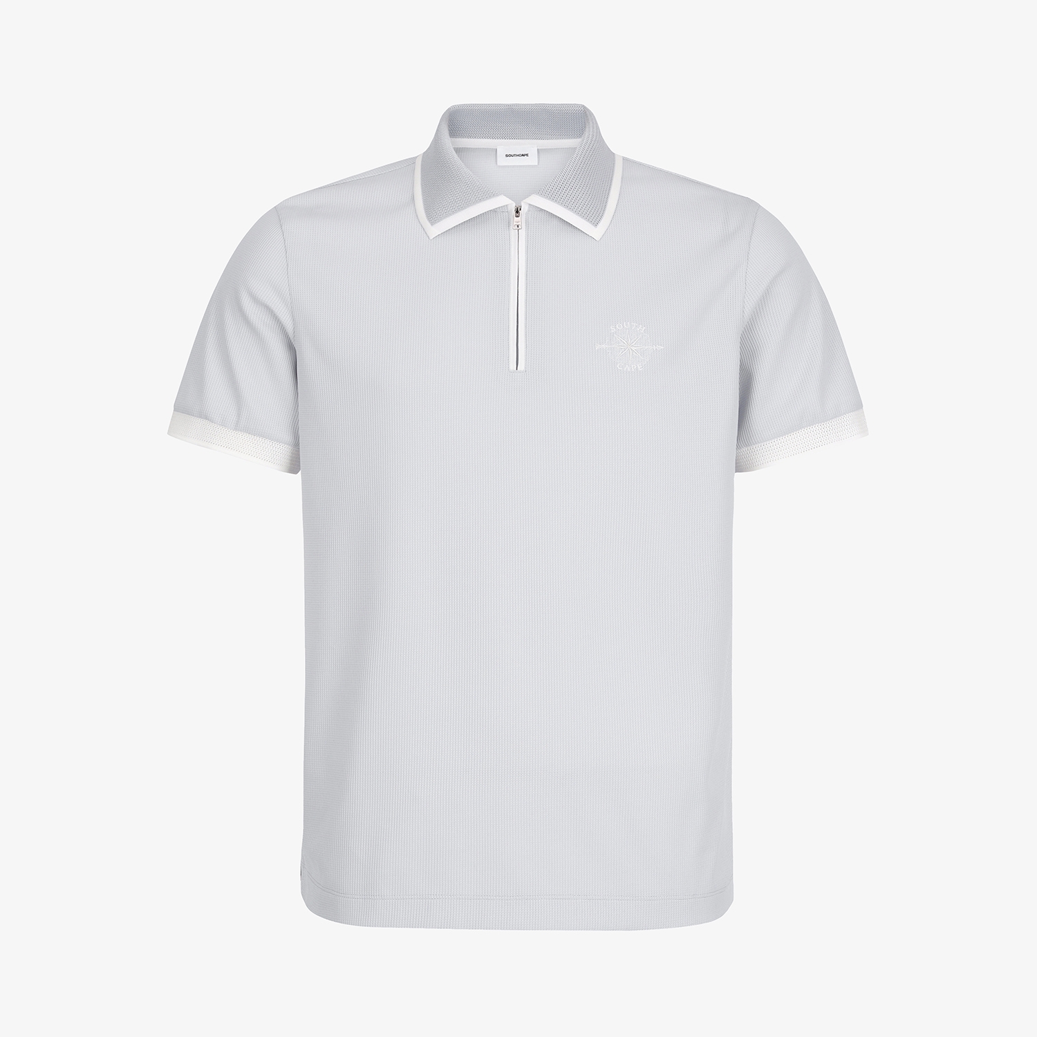 Contrast Collar Half-Zip Polo Shirt_LG