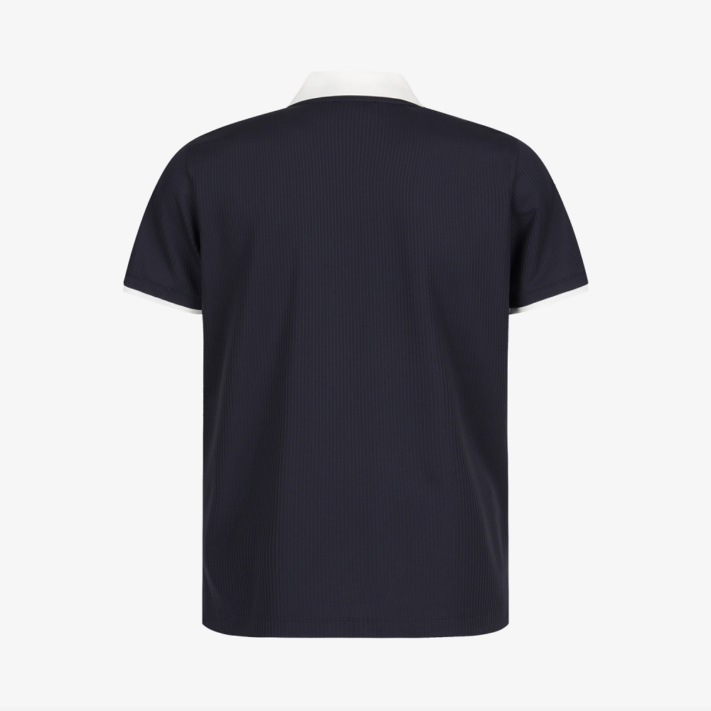 Cool-Touch Ribbed Contrast-Collar Polo Shirt_DA