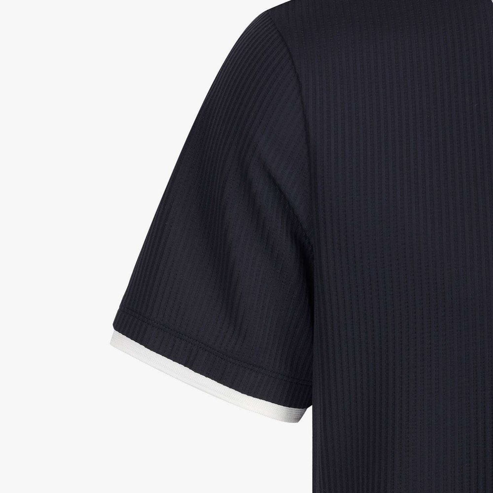 Cool-Touch Ribbed Contrast-Collar Polo Shirt_DA