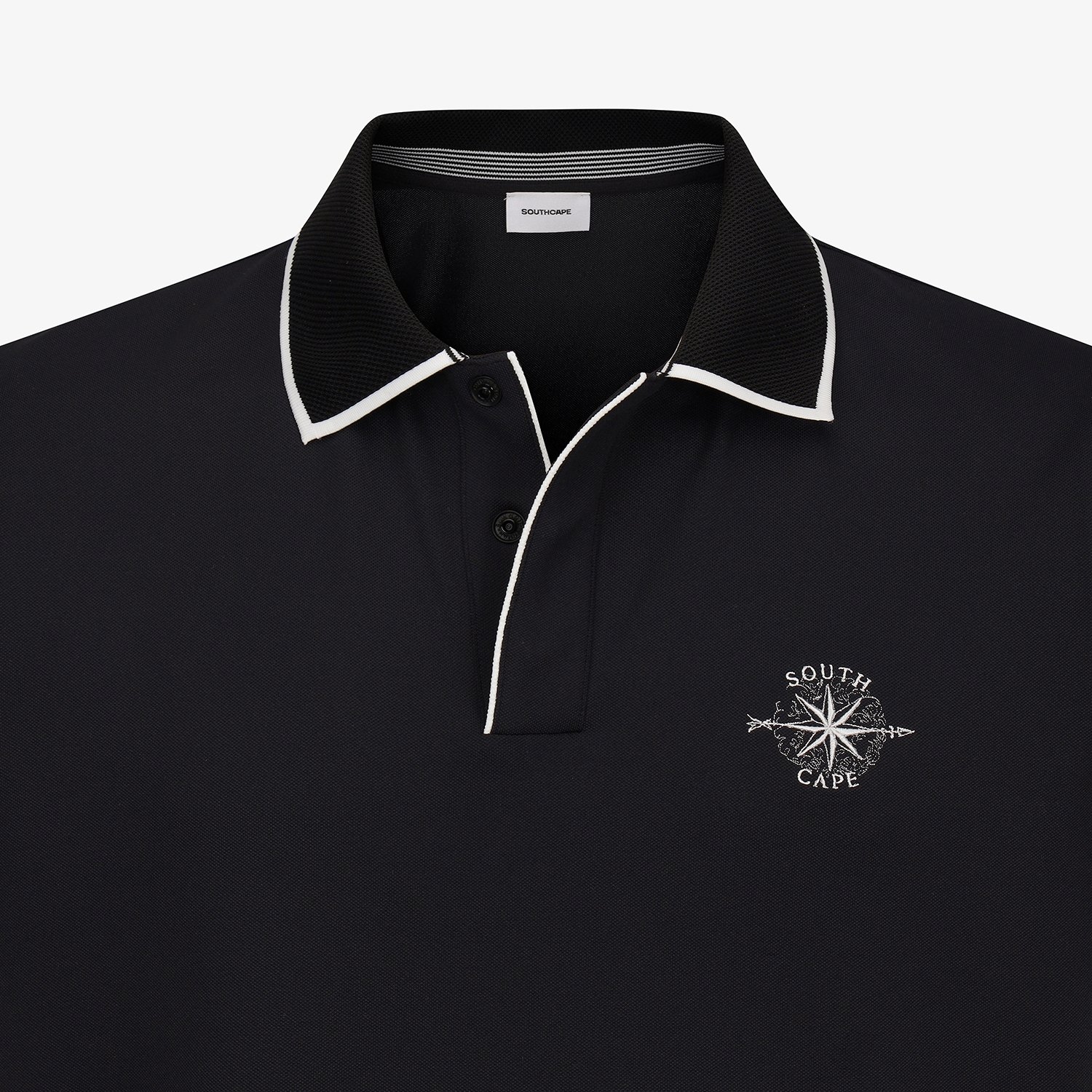 Contrast Line Collar Short-Sleeve T-Shirt_BK