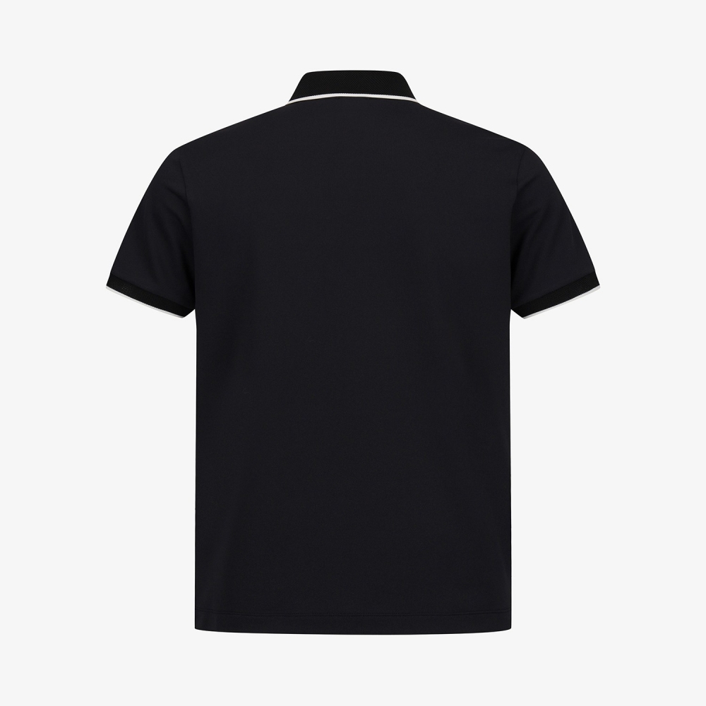 Contrast Line Collar Short-Sleeve T-Shirt_BK
