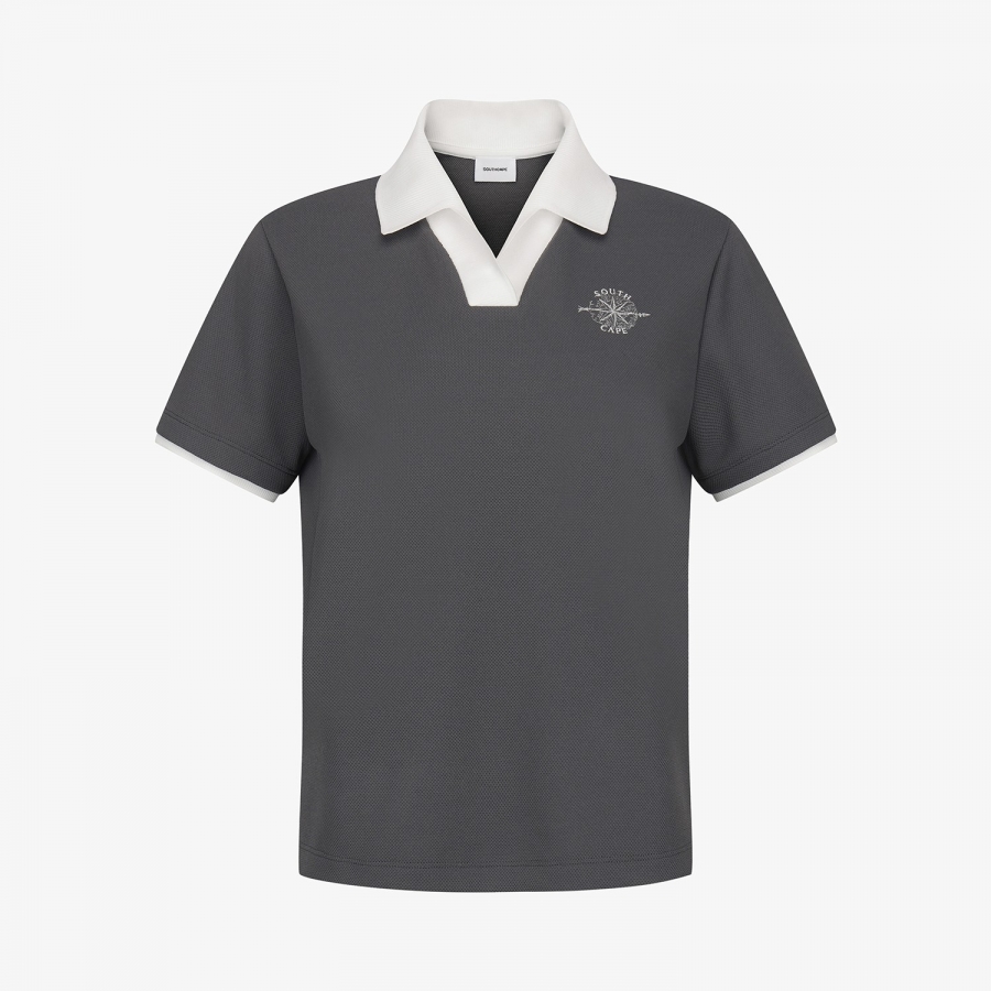 Southcross Mesh Open-Collar T-Shirt_GY