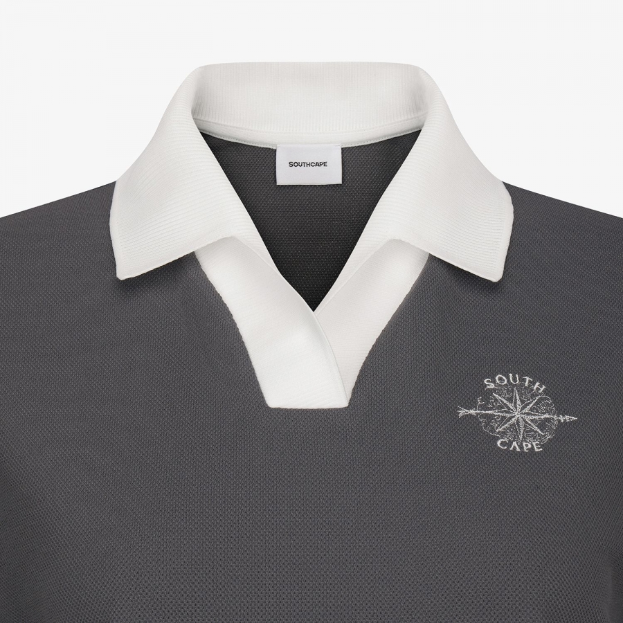 Southcross Mesh Open-Collar T-Shirt_GY