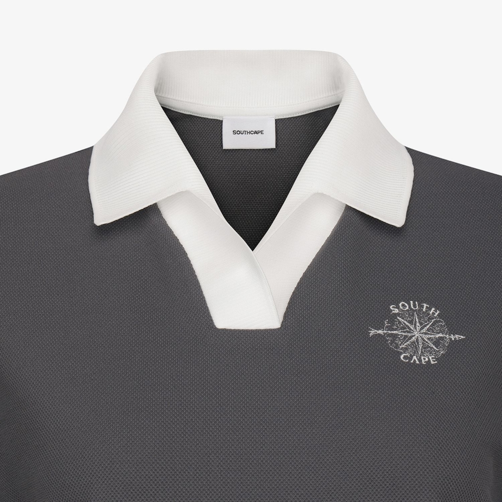 Southcross Mesh Open-Collar T-Shirt_GY