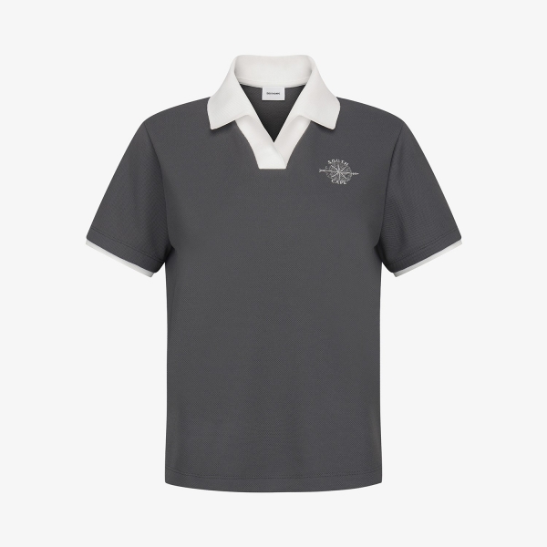 Southcross Mesh Open-Collar T-Shirt_GY