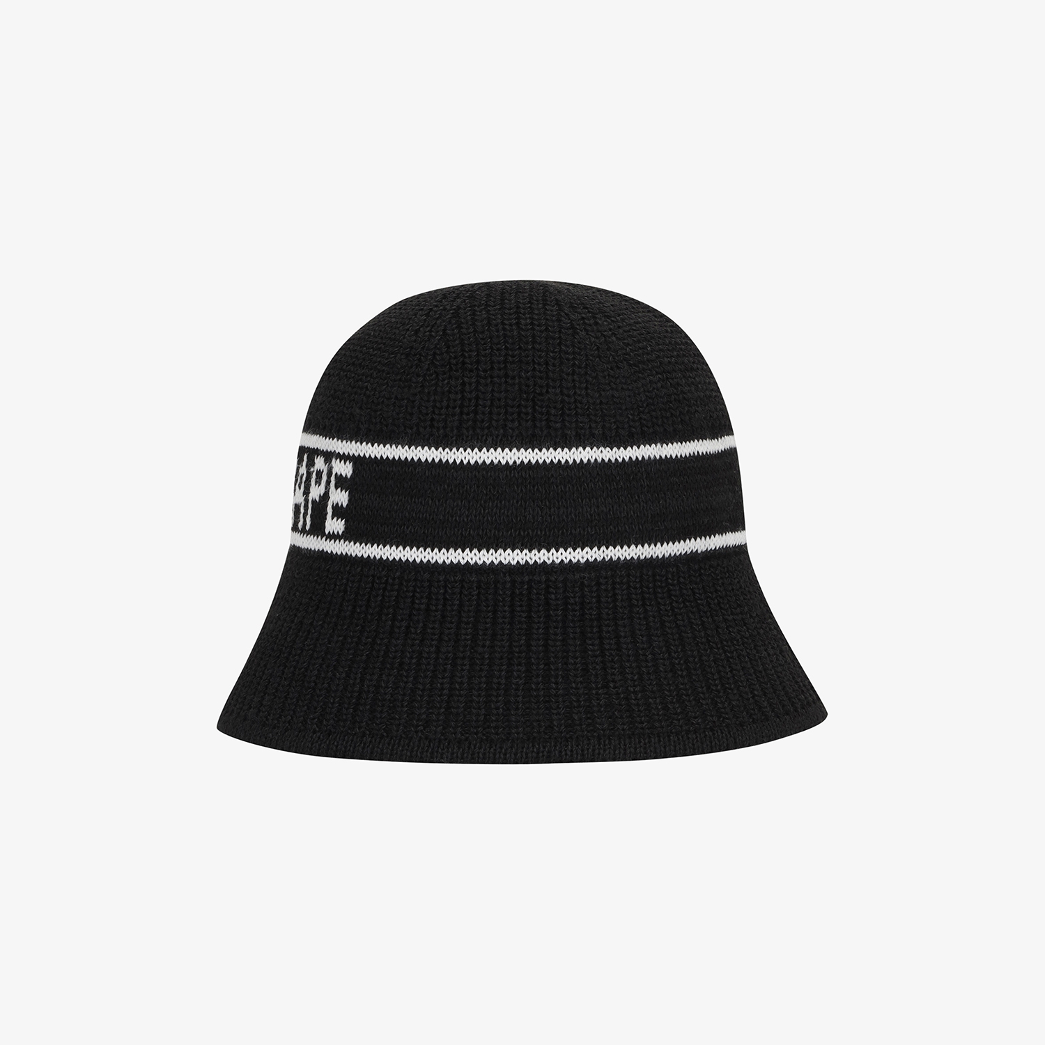 Logo Cotton-Blend Knit Bucket Hat_BK