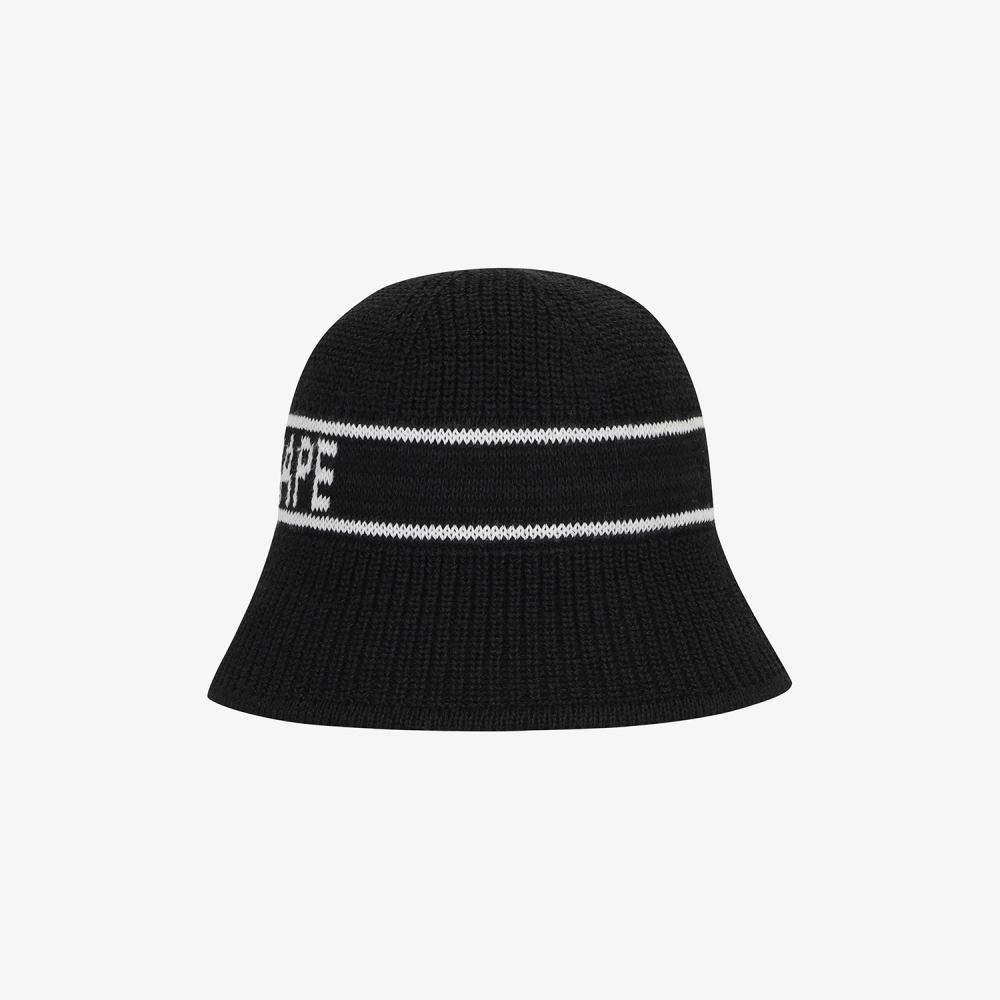 Logo Cotton-Blend Knit Bucket Hat_BK