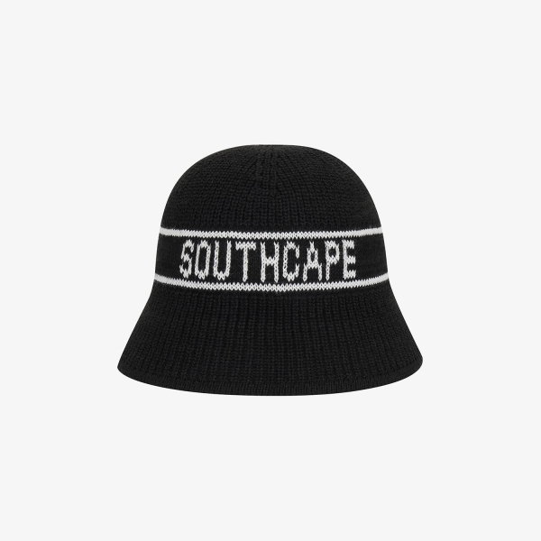 Logo Cotton-Blend Knit Bucket Hat_BK