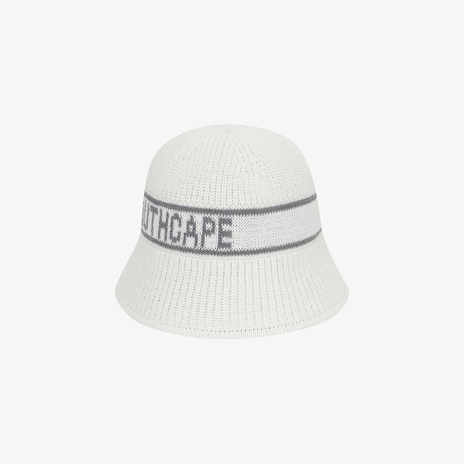 Logo Cotton-Blend Knit Bucket Hat_WT