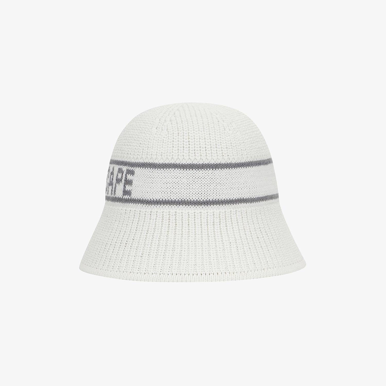 Logo Cotton-Blend Knit Bucket Hat_WT