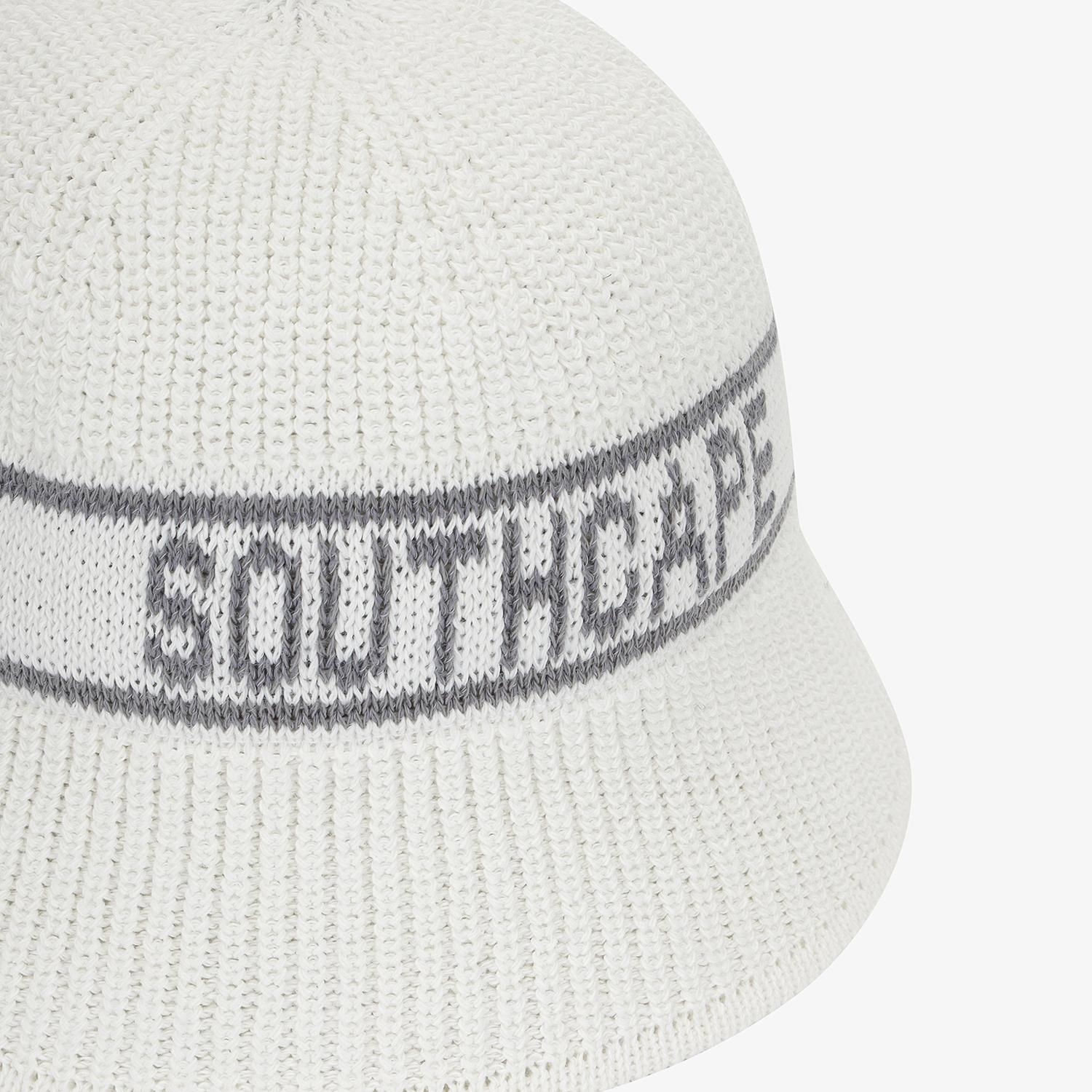 Logo Cotton-Blend Knit Bucket Hat_WT