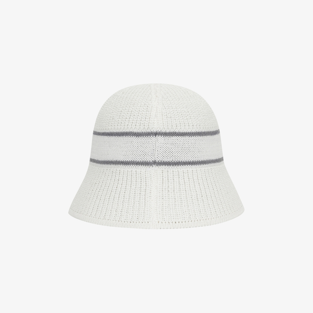 Logo Cotton-Blend Knit Bucket Hat_WT